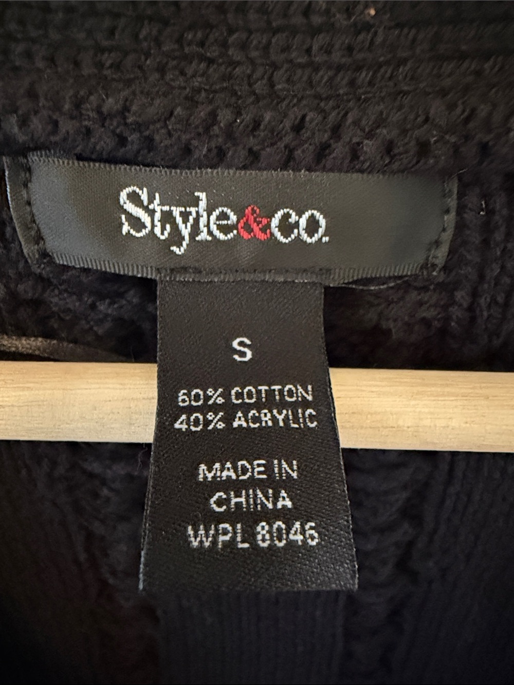 Style & Co. Black Ribbed Knit Sweater